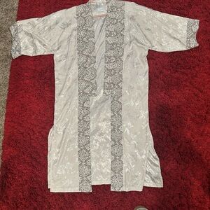 Free People Ivory and Charcoal Kimono